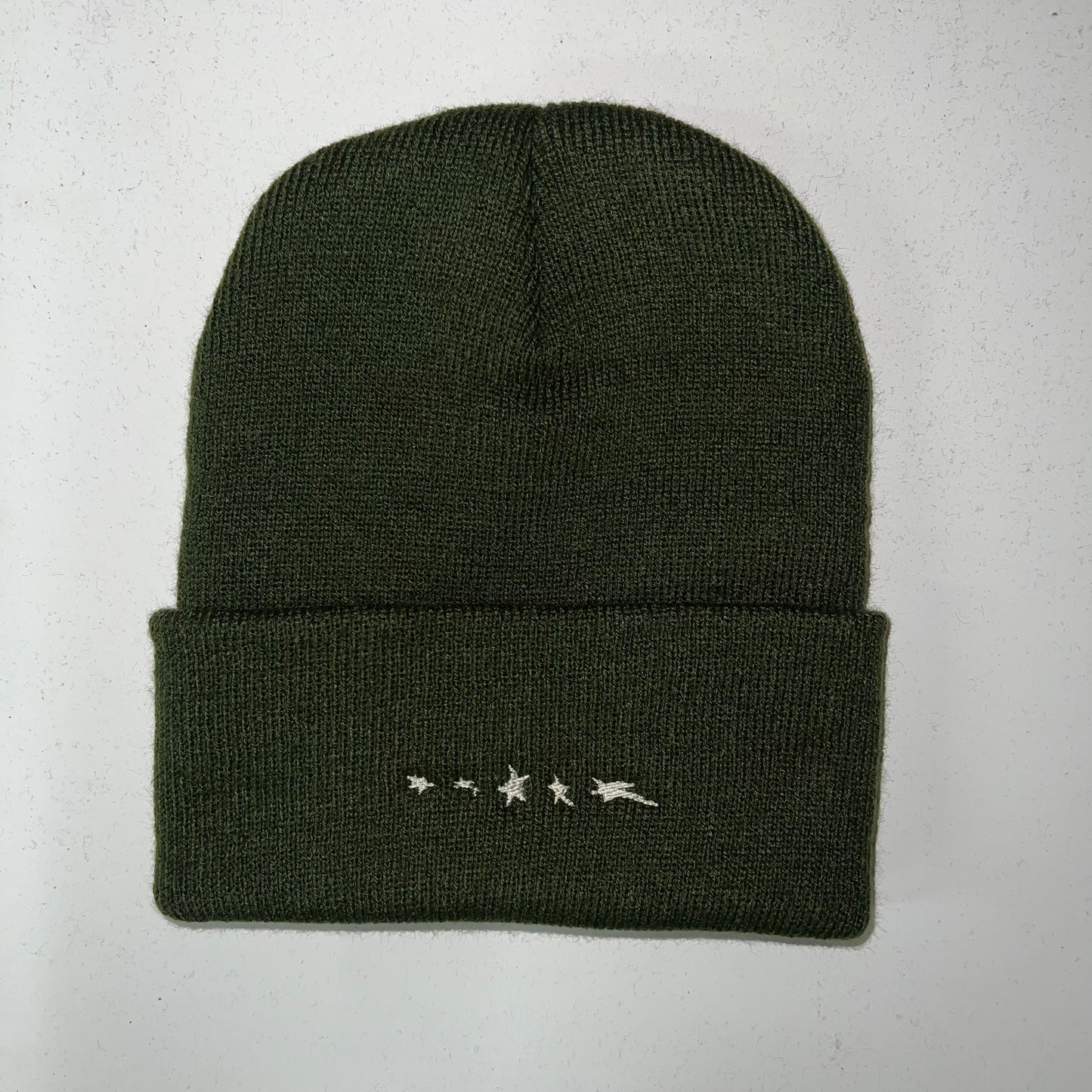 WARPED STARS EMBROIDERED BEANIE : BLK : BLU : GRN