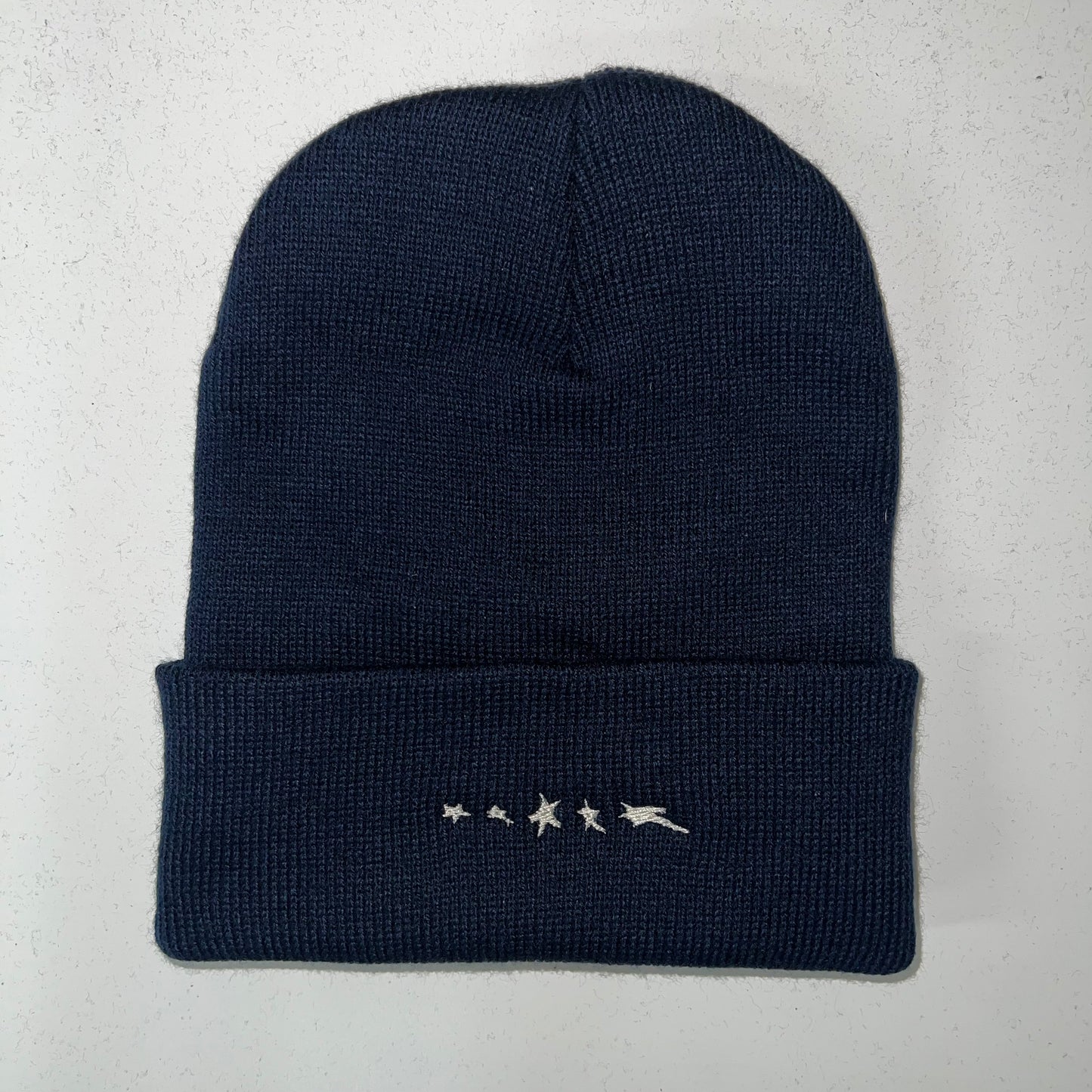 WARPED STARS EMBROIDERED BEANIE : BLK : BLU : GRN