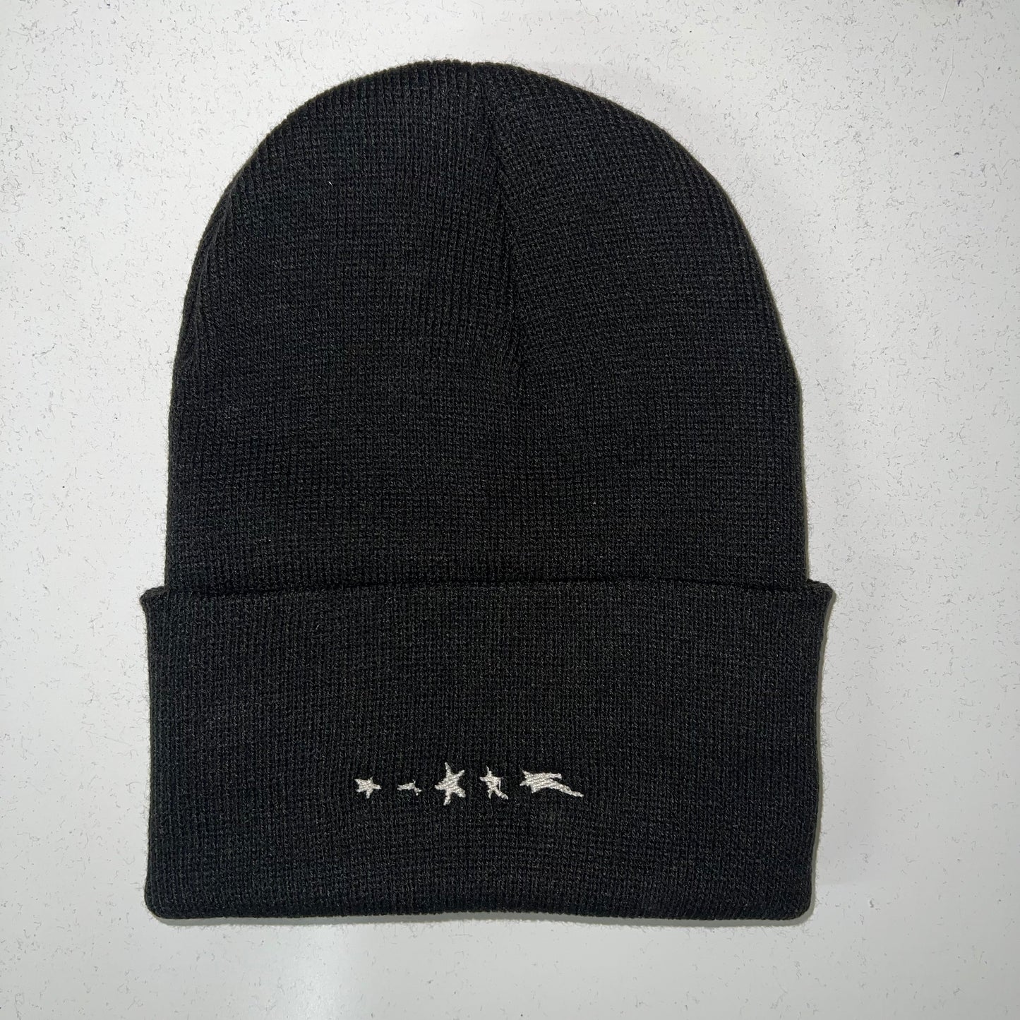 WARPED STARS EMBROIDERED BEANIE : BLK : BLU : GRN