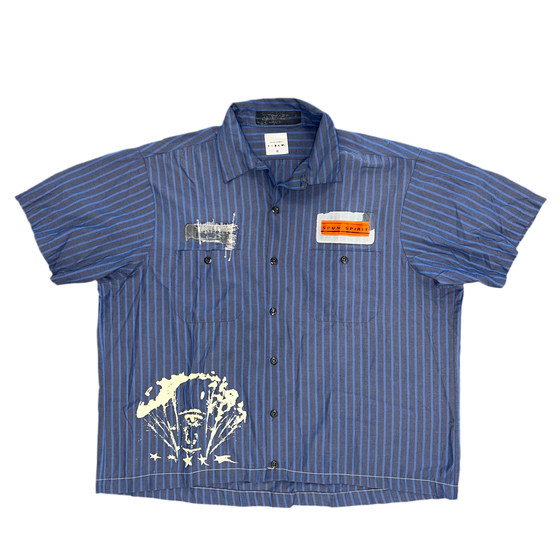 1:1 RWW STRIPE PRINT BOXFIT CROPPED : XL