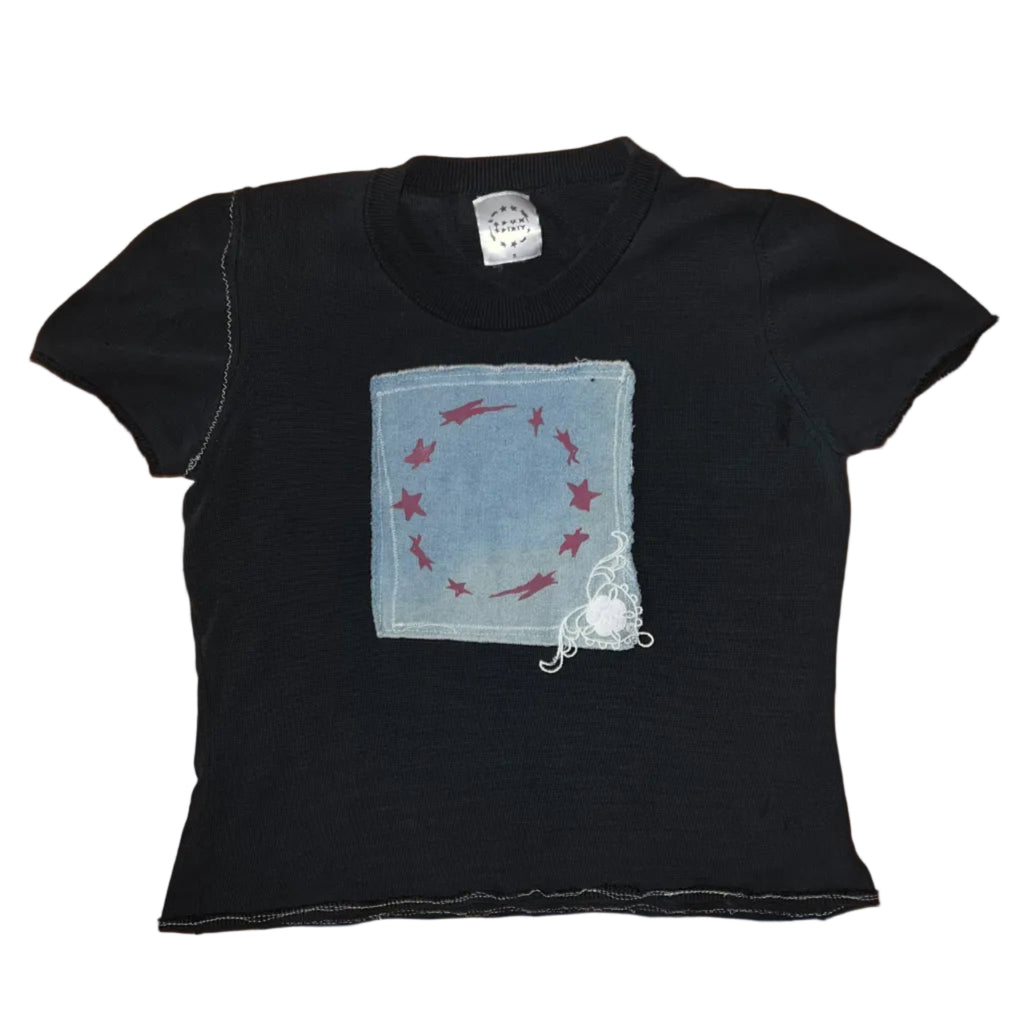 1:1 ss sweater/patch top : S