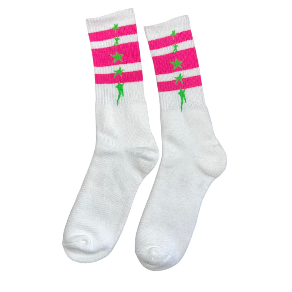 High Class Tube Sock : Pink & Green