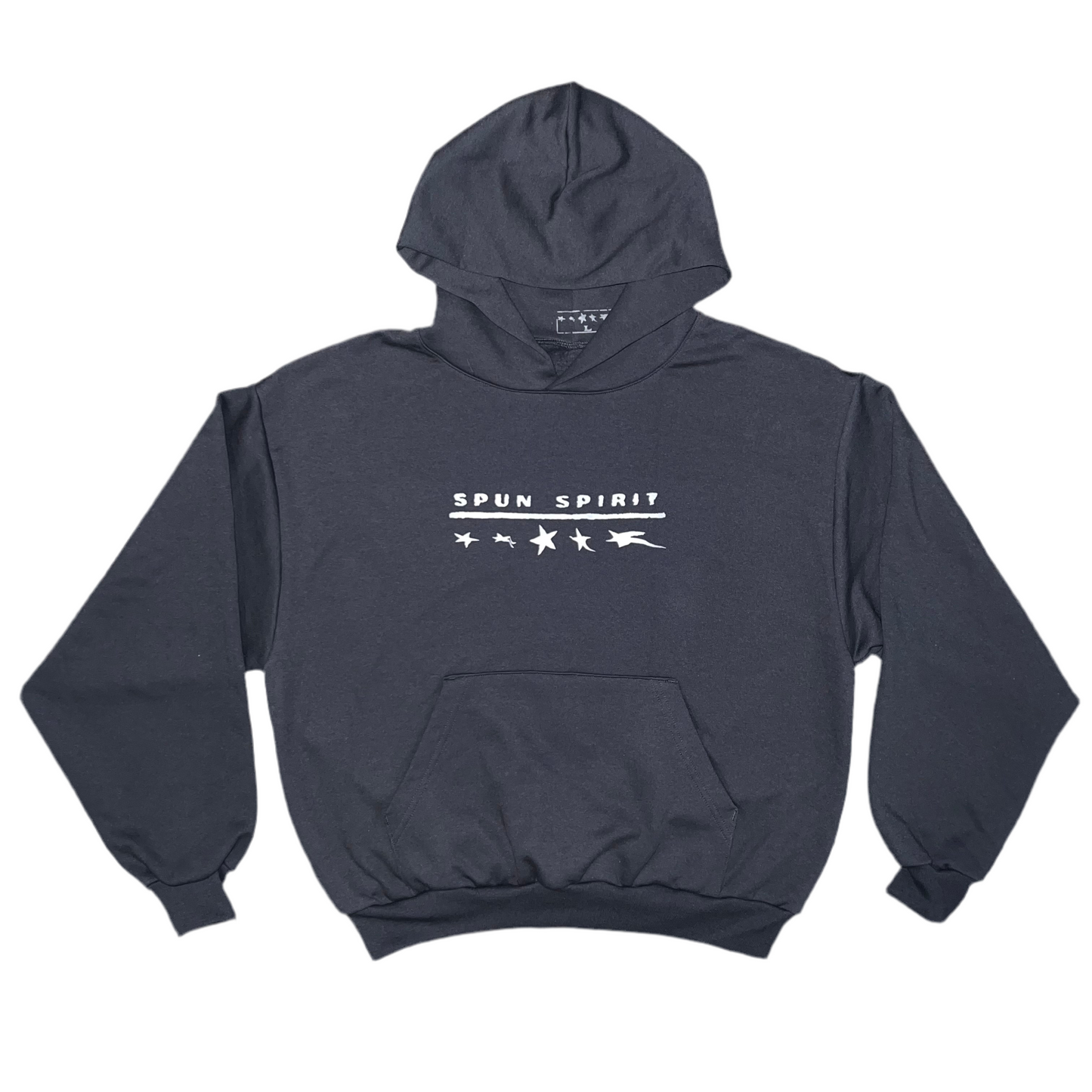 SS WARPED STARS WIDE HOODIE : CHARCOAL