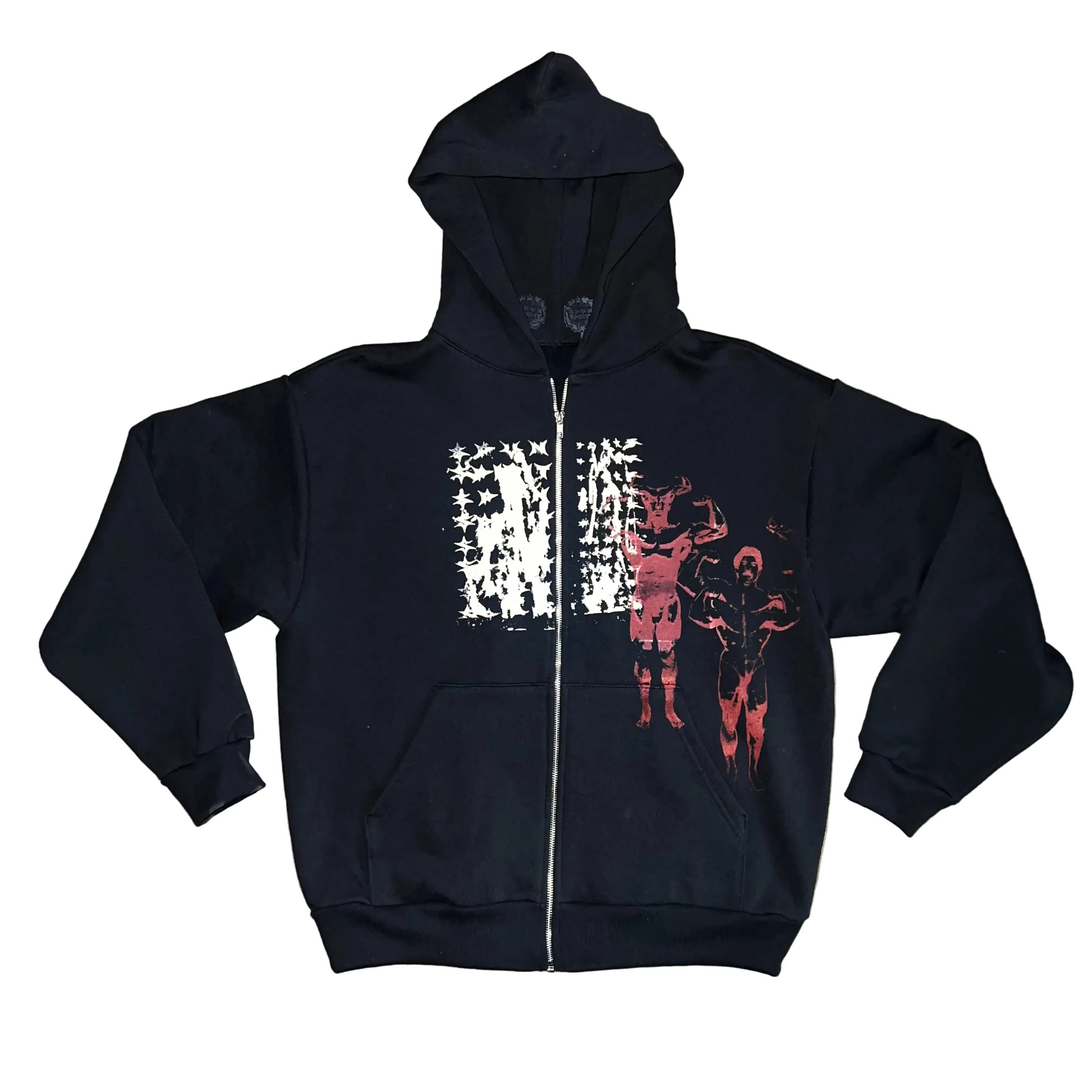 1:1 PRINT HVY WEIGHT ZIP HOODIE: L