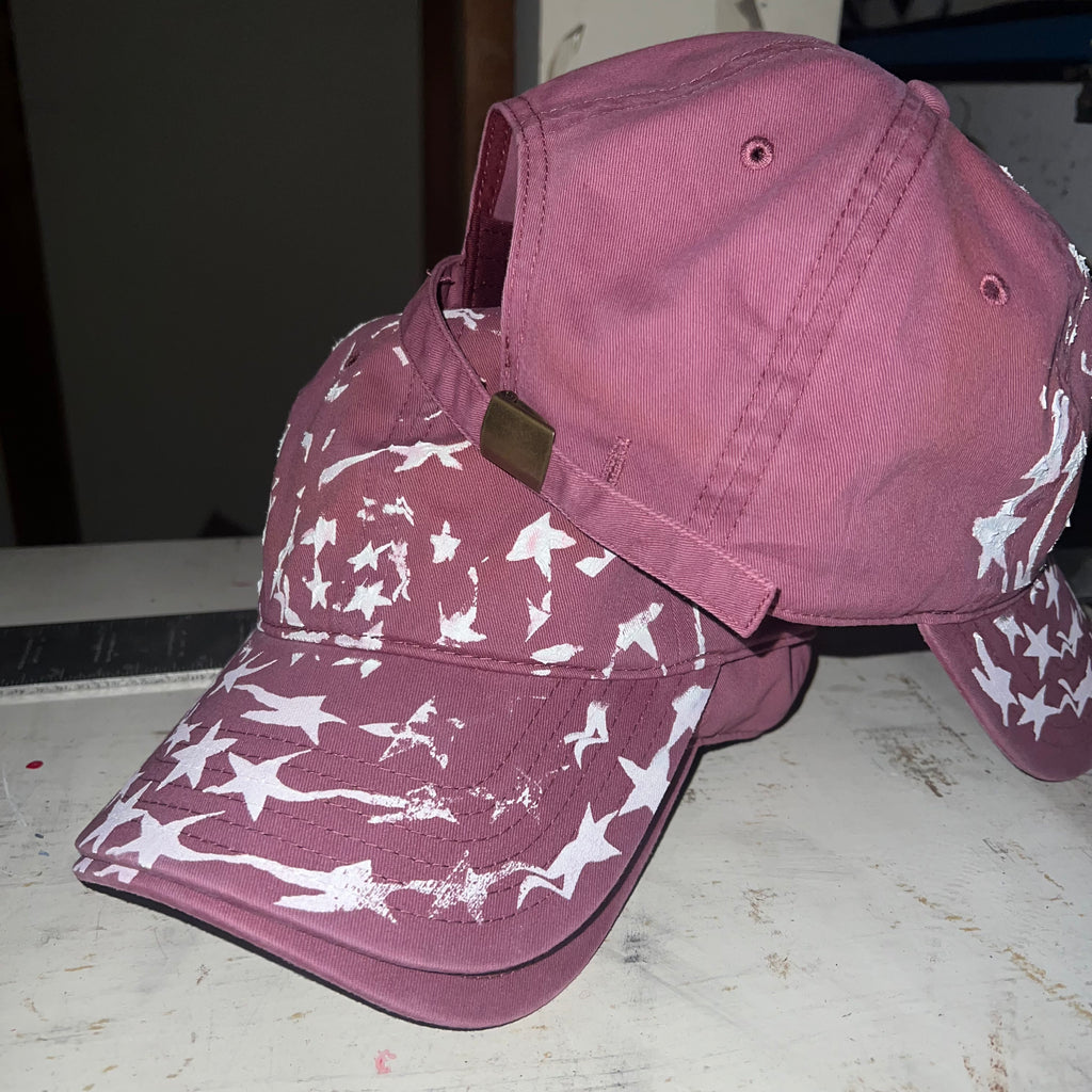 WARPED STARS SPIRAL PRINTED CAP : WASHED MAROON