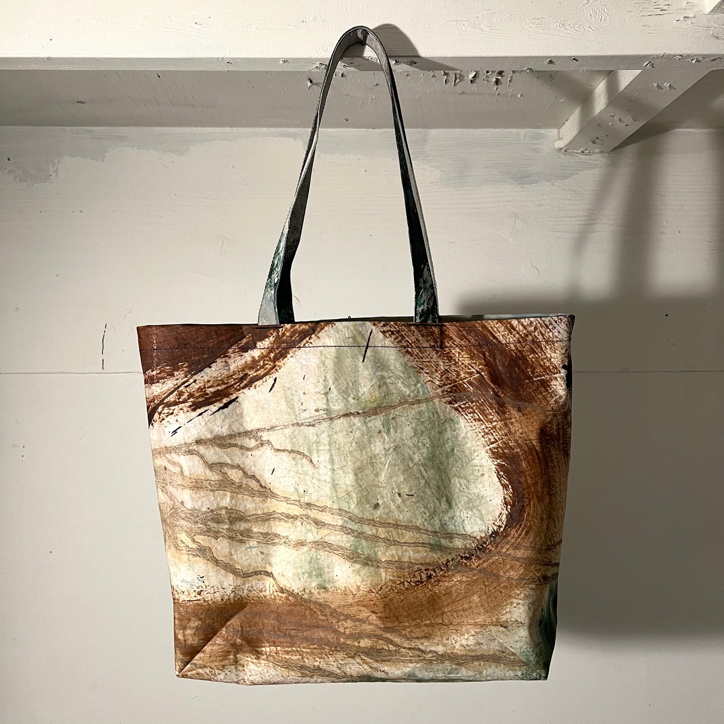 HAND PAINTED RECYCLED SAIL TOTE :  #2
