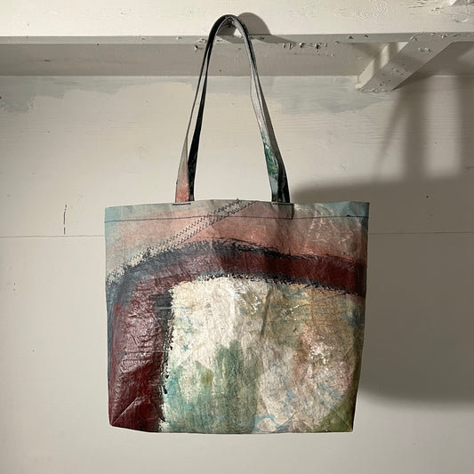 HAND PAINTED RECYCLED SAIL TOTE :  #2
