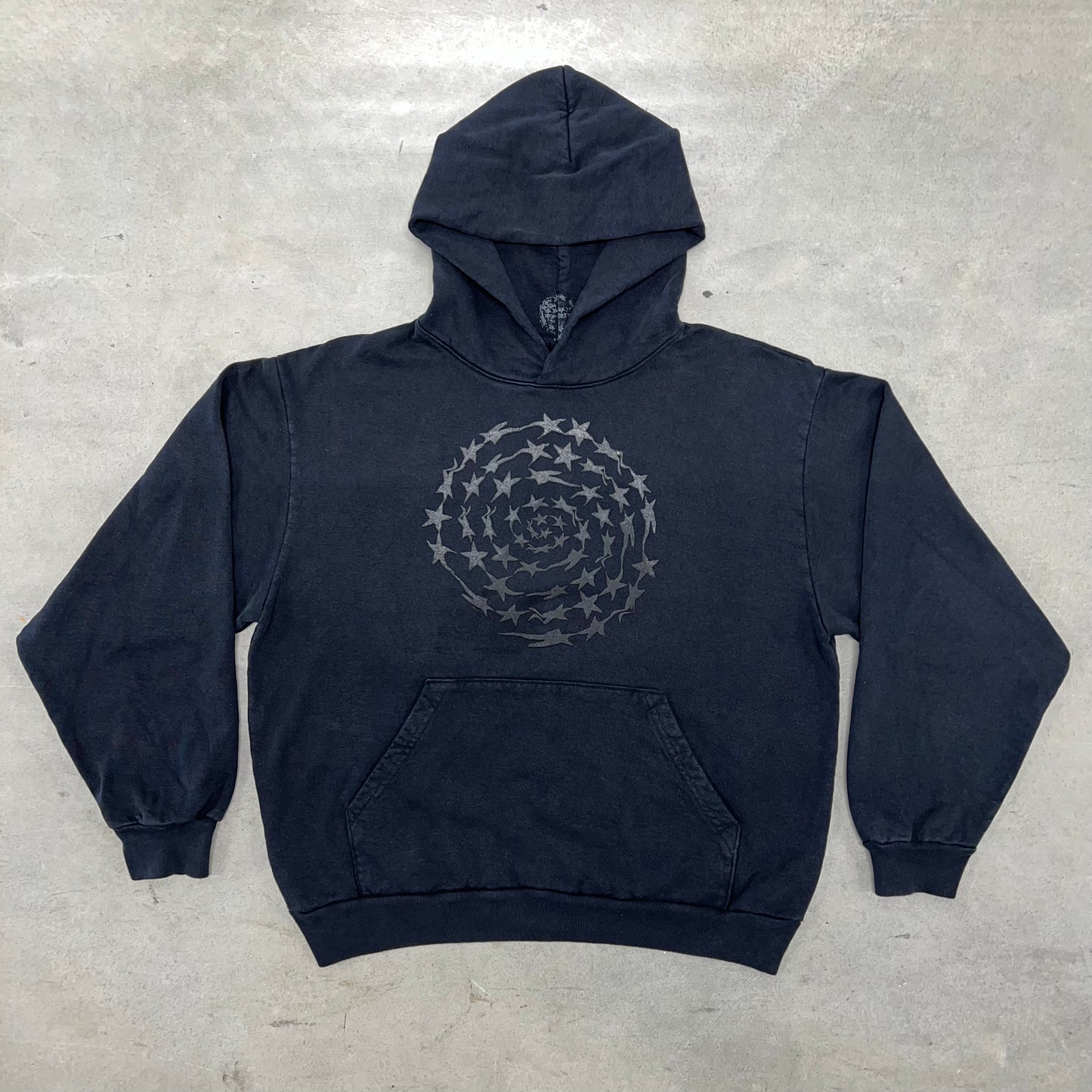 WARPED STAR SPIRAL HEAVY WEIGHT 14oz HOODIE : BLK