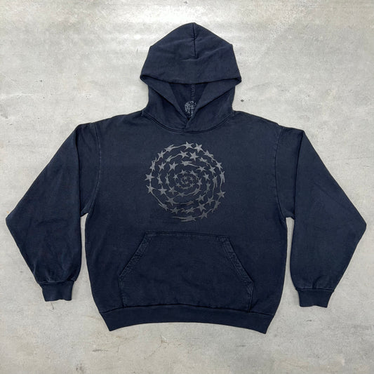 WARPED STAR SPIRAL HEAVY WEIGHT 14oz HOODIE : BLK