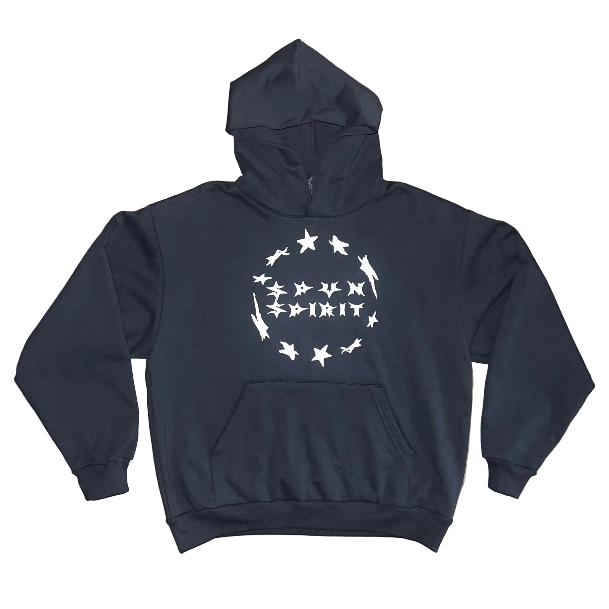 SPUN CIRC EMBLEM HEAVY WEIGHT HOODIE :  BLK